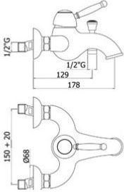 Смеситель для ванны с душем Paffoni Giorgia GI022BR настенный бронза - фото 2