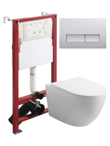 Комплект унитаз с инсталляцией и клавишей смыва Agger ATI07150+APB200