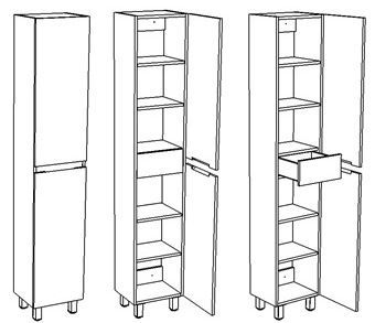 Шкаф-пенал Corozo Альтаир SD-00000503 35х29х187 цвет белый - фото 4