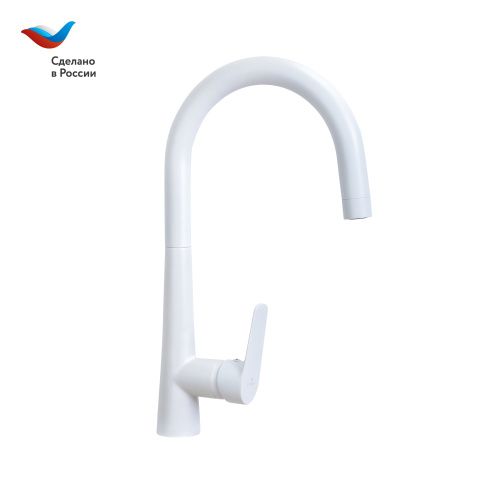 Смеситель для кухни Славен Коттедж СЛ-ОД-Г2Б на мойку белый