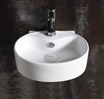 Раковина из санфаянса CeramaLux TR4358 39х30 подвесная цвет белый 1 отверстие под смеситель