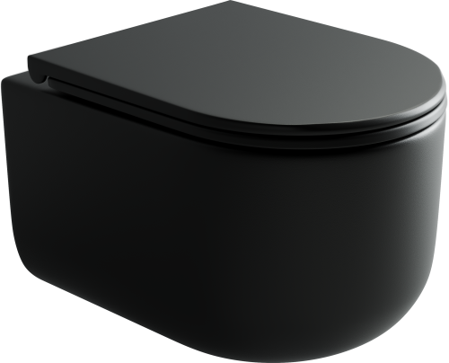 Унитаз подвесной Ceramica Nova ULMA CN4006MB черный матовый с сиденьем микролифт безободковый душевой смыв