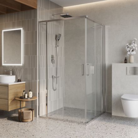 Душевой уголок BelBagno LUCE LUCE-A-22-90+20-C-Cr 110х110 стекло прозрачное профиль хром глянцевый без поддона