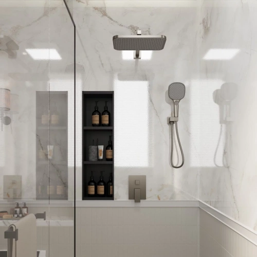 Душевая система Veconi AVELLA AV-410-GR-C4 встраиваемая в стену