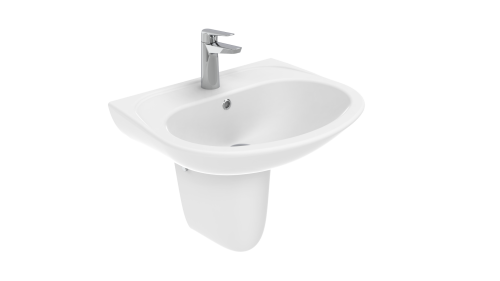 Раковина из сантехнического фарфора Creavit Pitta PA055-00CB00E-0000 56х46 подвесная цвет белый 1 отверстие под смеситель