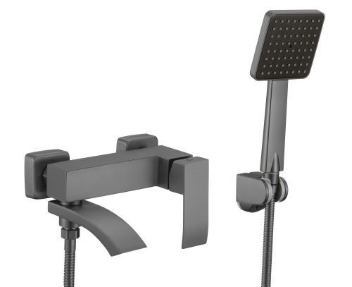 Смеситель для ванны и душа Fmark FS8624-1Q настенный графит