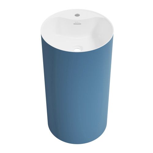 Раковина акриловая Wellsee Chalice Perfection 230629000 45х45 напольная цвет темно-синий/белый 1 отверстие под смеситель