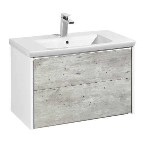 Тумба под раковину Roca Ronda Z.RU93.0.300.4 80х48х41 подвесная цвет бетон/белый матовый