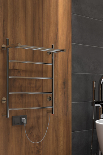 Полотенцесушитель Indigo ARC с полкой LCAE60-50PR 53х60 электрический хром