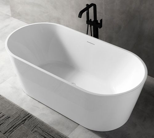 Ванна акриловая Abber AB9320-1.6 160х75 отдельностоящая овальная с каркасом
