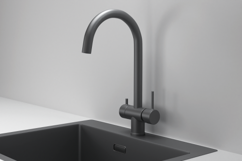 Смеситель для кухни Granula Kitchen Space 7104, ГРАФИТ МАТОВЫЙ на мойку графит матовый