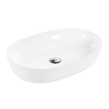 Раковина из сантехнического фаянса BelBagno BB1348 60х40 накладная цвет белый без отверстий под смеситель