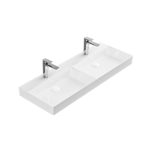 Раковина керамическая Dreja Stance 17120-KL 120х46 подвесная цвет белый 2 отверстия под смеситель