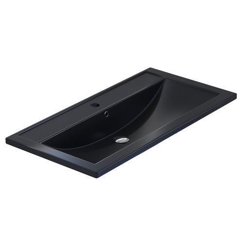 Раковина кварцевая Uperwood Foster Quartz 291030042 90х46 полувстраиваемая цвет черный