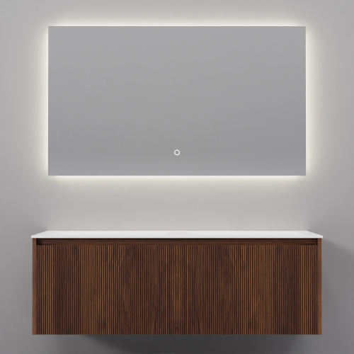 Тумба с раковиной+зеркало Art Decco Camilla (Камилла) ACM12W22D1M0 120x45x40 подвесная цвет черный орех