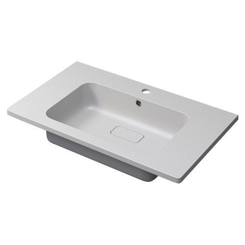 Раковина из искусственного камня Uperwood Lagoon Quartz 297000017 80х48 полувстраиваемая цвет белый