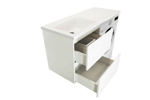 Тумба с раковиной Эстет Dallas Luxe 100 ФР-00002313 36х48х61 подвесная цвет белый