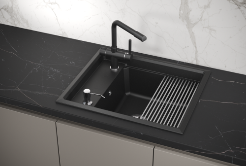 Кухонная мойка Granula Kitchen Space 6004, ШВАРЦ 60х51 цвет шварц поверхность матовая