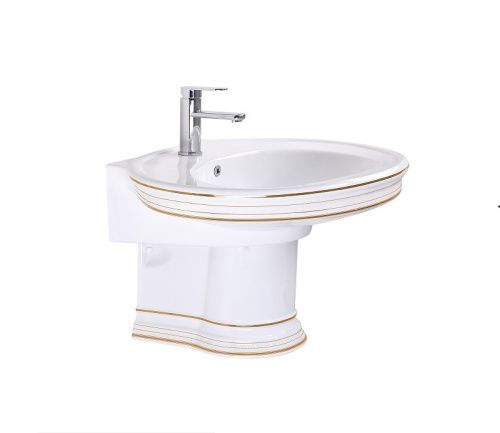 Раковина из санфаянса CeramaLux 4290 75х57 подвесная цвет белый 1 отверстие под смеситель