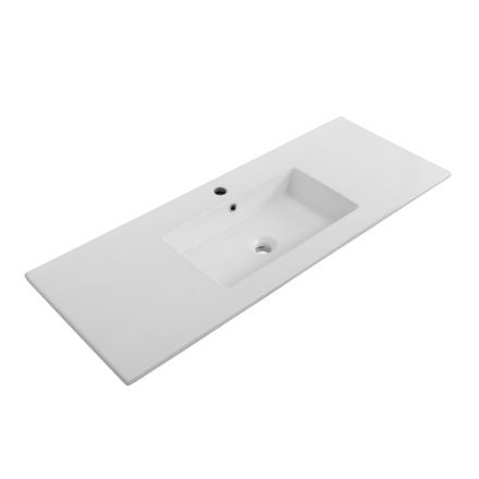 Раковина керамическая Cezares PLANE CZR-8002-120 121х46 подвесная цвет белый глянцевый 1 отверстие под смеситель