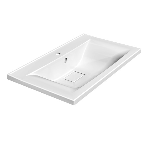 Раковина из литьевого мрамора Paola Paola Elegante 750 75х45 полувстраиваемая цвет белый глянцевый