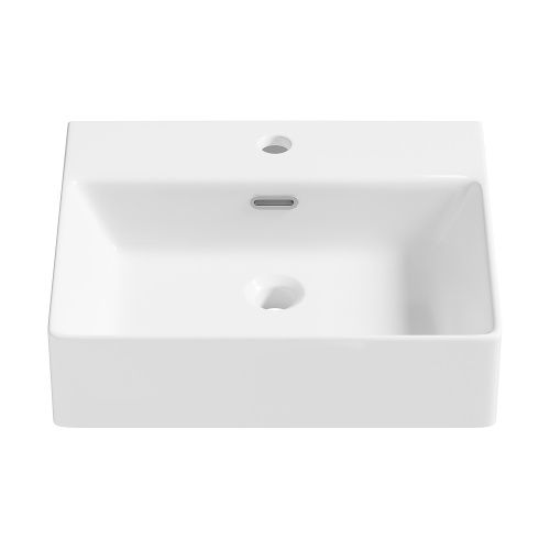 Раковина из сантехнического фарфора Wellsee Graceful Pro 150902000 50х40 накладная цвет белый 1 отверстие под смеситель