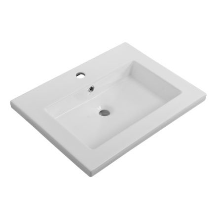 Раковина керамическая Cezares CZR-8070-60 61х46 подвесная цвет белый глянцевый 1 отверстие под смеситель