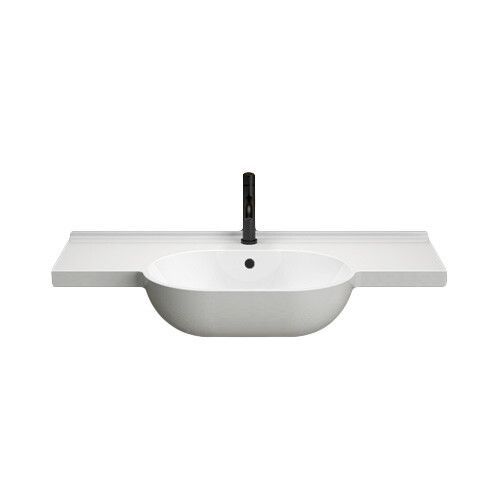Раковина керамическая Globo MODE ME100BI 100х49 подвесная цвет белый 1 отверстие под смеситель