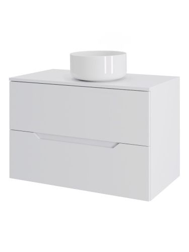 Тумба с раковиной Orange Line Li-70TuwMDF+B07-345W 70х46х72 подвесная цвет белый матовый