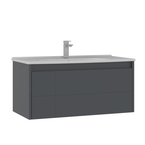 Тумба с раковиной Orka Likya 5002489 100х50х46 цвет антрацит матовый