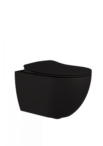 Чаша унитаза подвесная Creavit Free FE320-11SM00E-0000 цвет черный матовый без сиденья душевой смыв