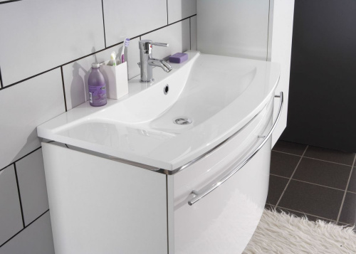 Раковина из минерального литья Marlin 3040city CITY120 122х48 подвесная цвет белый 1 отверстие под смеситель