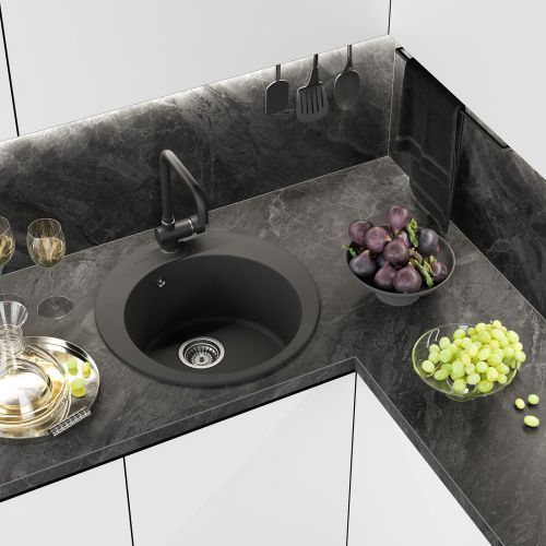 Кухонная мойка Misty Artemida ART-51-01 51х51 цвет антрацит