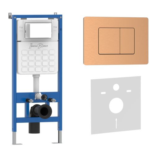 Комплект сантехническая инсталляция с клавишей смыва Iberica Blanca INOX-C IB001.1172