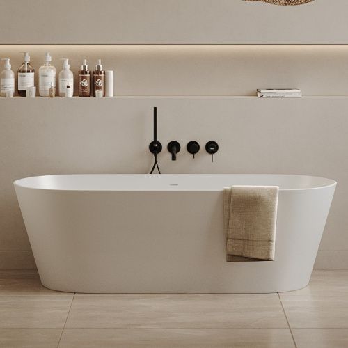 Ванна из искусственного камня Abber Stein AS9622 165х70 отдельностоящая овальная с ножками