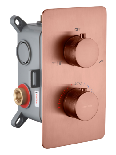 Смеситель для душа Boheme Cell 134-2-CB встраиваемый медь брашированная с термостатом