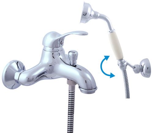 Смеситель для ванны и душа LABE L054.5/2 настенный хром