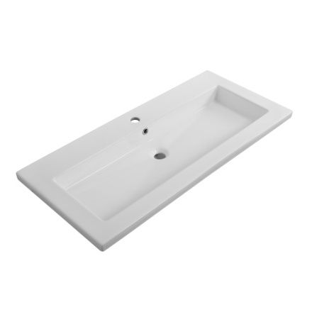 Раковина керамическая Cezares CZR-8070-100 101х46 подвесная цвет белый глянцевый 1 отверстие под смеситель