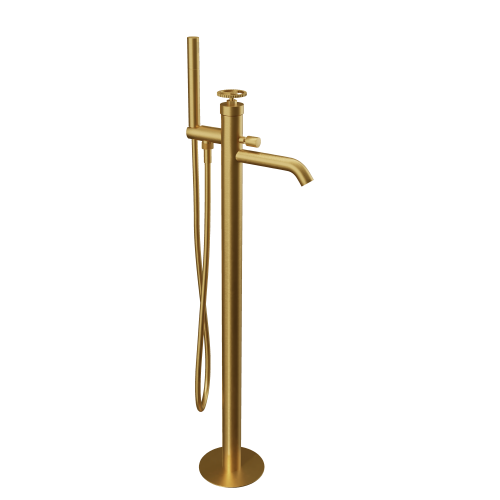 Смеситель для ванны Remer Chrono CH08BG напольный брашированное золото