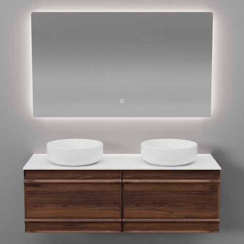 Тумба с раковиной+зеркало Art Decco Bridget (Бриджит) ABR12W22D3M0 120x45x40 подвесная цвет черный орех