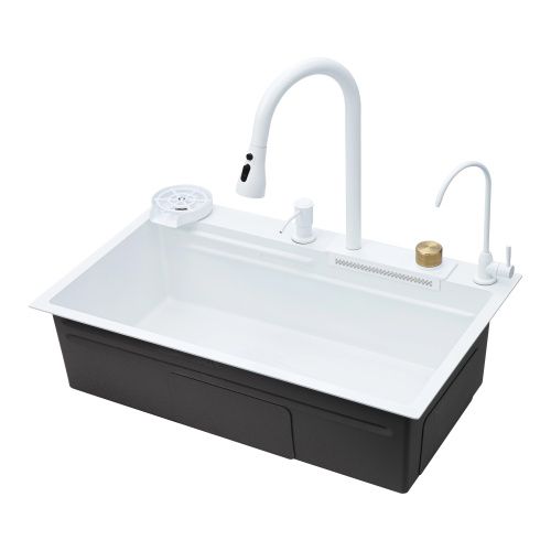 Кухонная мойка Savol S-SC003W 75х46 цвет белый поверхность матовая