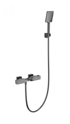 Смеситель для душа Wonzon & Woghand WW-B2025-A-BGG настенный графит с термостатом
