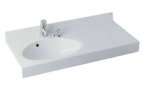 Раковина из литьевого мрамора Aquaton Отель 1A70073NOT01L 99х47 подвесная цвет белый 1 отверстие под смеситель