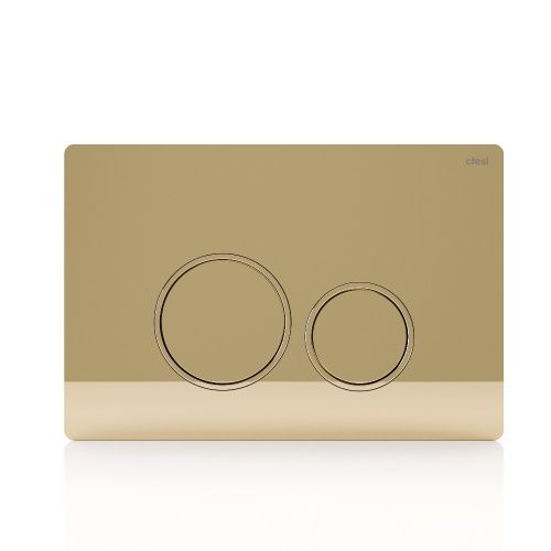 Клавиша смыва механическая Ctesi Round BK0202128 цвет золото