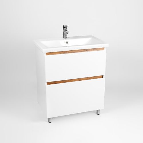 Тумба под раковину Viant Мальта VMAL80CO-T2Y 76х43х72 напольная цвет белый/дуб вотан