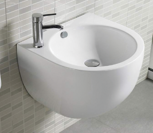 Раковина из санфаянса CeramaLux 500F 49х47 подвесная цвет белый 1 отверстие под смеситель