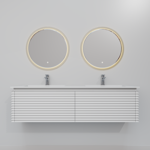 Тумба с раковиной+зеркало Art Decco Jacqueline (Жаклин) AJC15W34D2MF 150x45x40 подвесная цвет белый