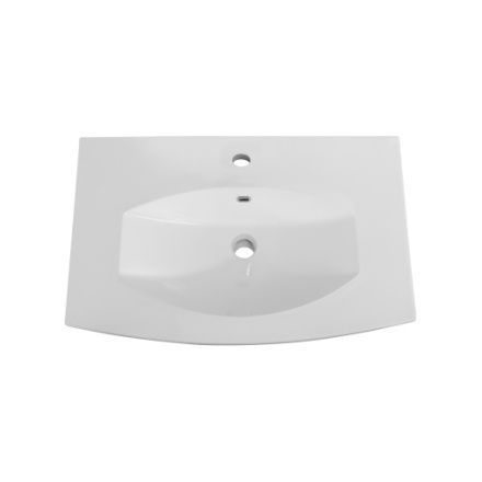 Раковина из искусственного мрамора Cezares 50193 75х52 подвесная цвет белый матовый 1 отверстие под смеситель