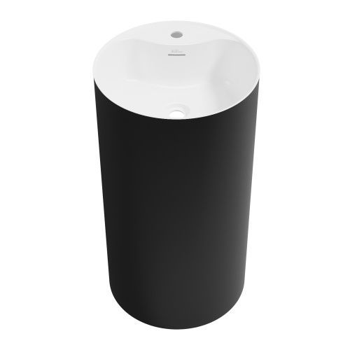 Раковина акриловая Wellsee Chalice Perfection 230616000 45х45 напольная цвет черный/белый 1 отверстие под смеситель