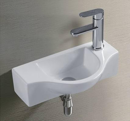 Раковина из санфаянса CeramaLux 9306 46х26 подвесная цвет белый 1 отверстие под смеситель